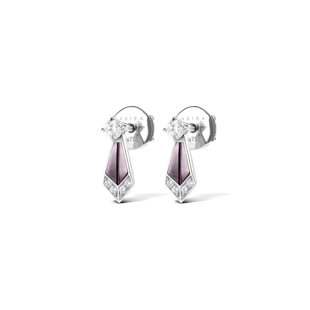 Desert Rose White Gold Mini Earring