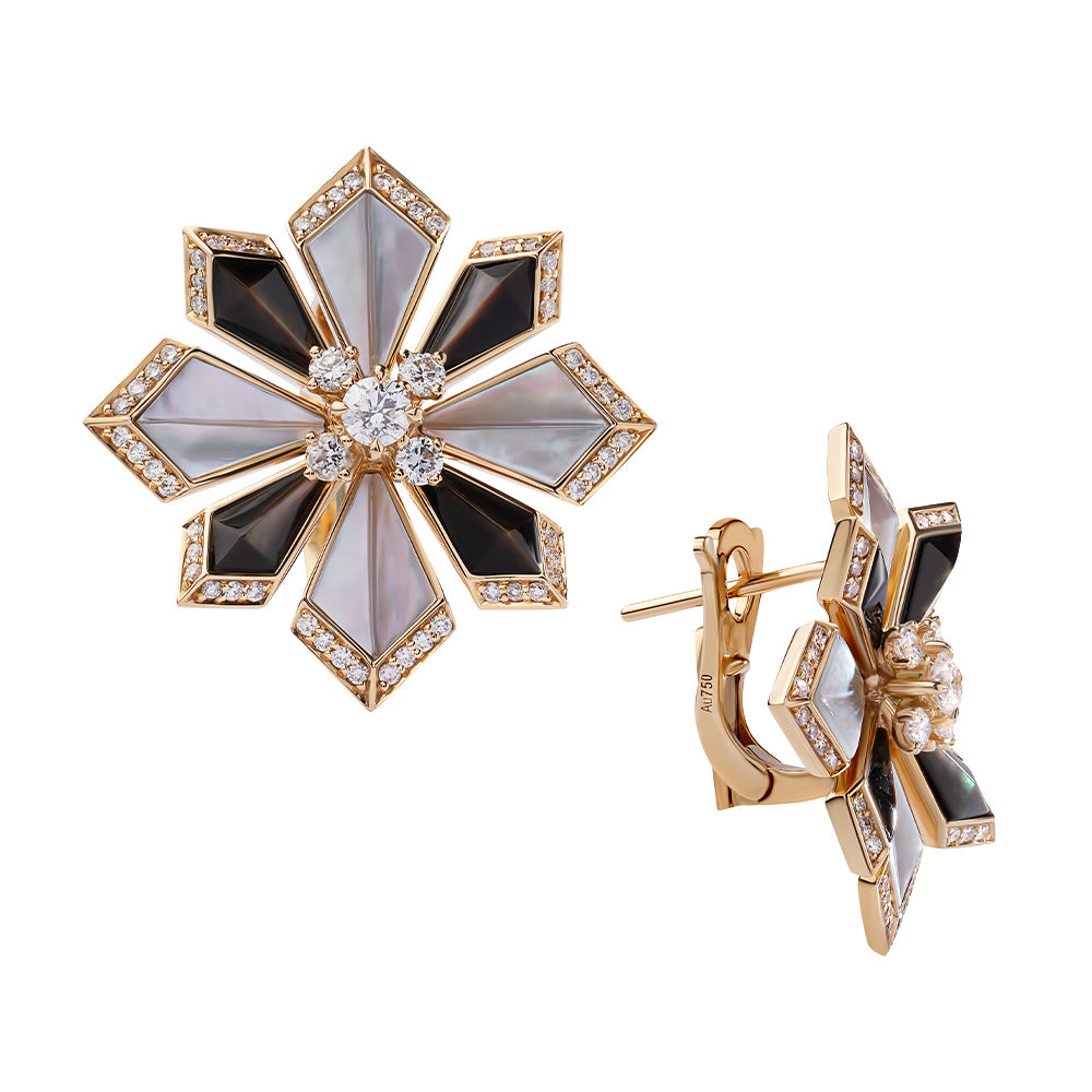 Desert Rose Yellow Gold Large Earring