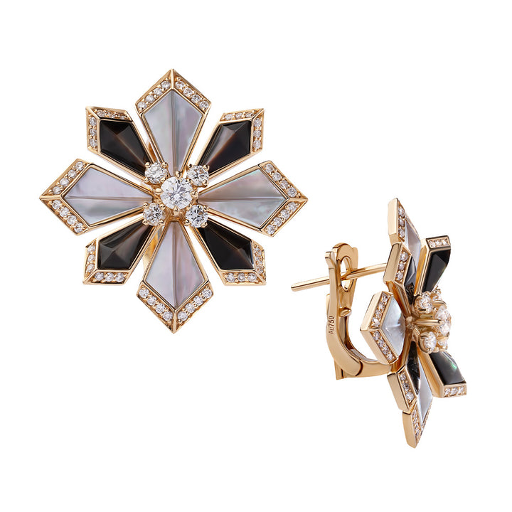 Desert Rose Yellow Gold Large Earring