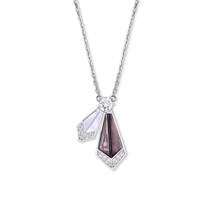 Desert Rose White Gold Small Necklace