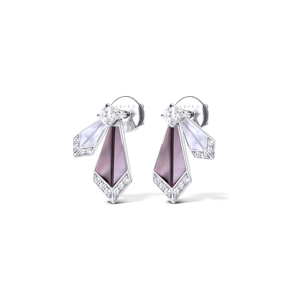 Desert Rose White Gold Small Earring