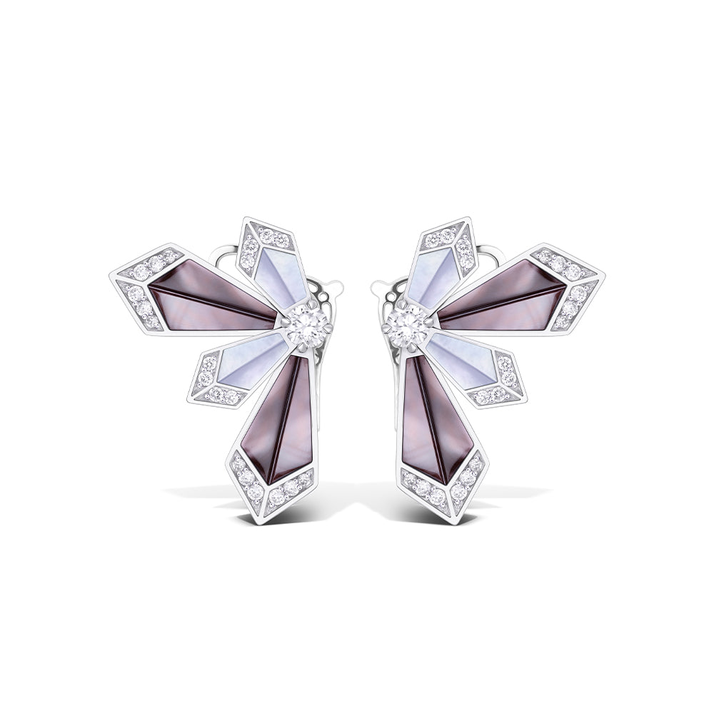 Desert Rose White Gold Medium Earring