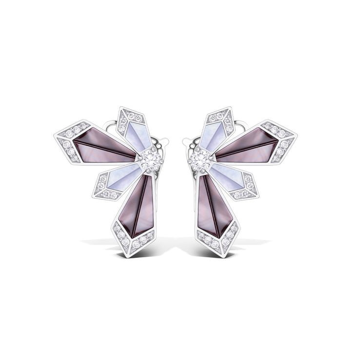 Desert Rose White Gold Medium Earring