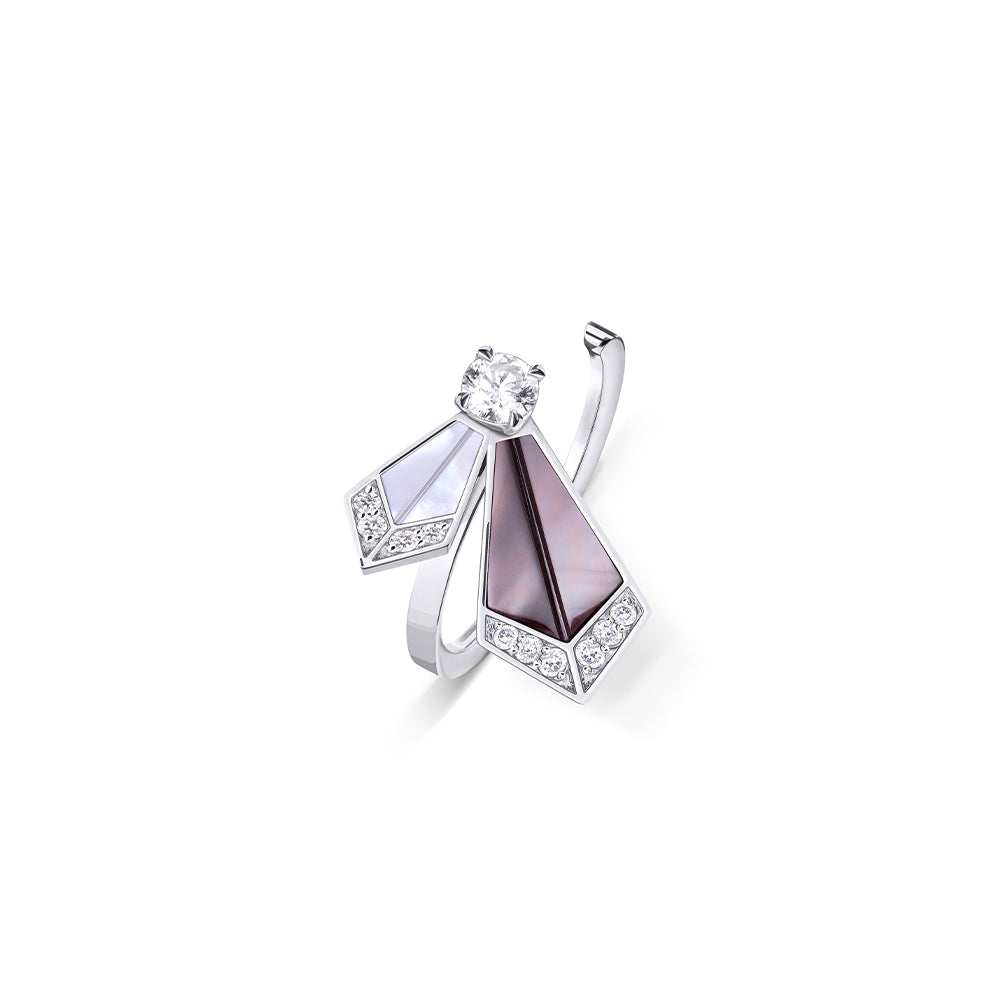 Desert Rose White Gold Small Ring