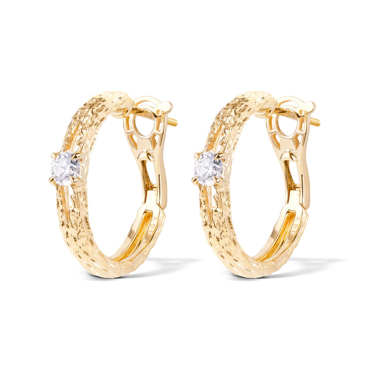 Aurora Yellow Gold Hoop Earring