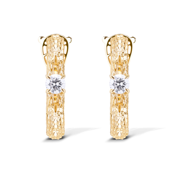 Aurora Yellow Gold Hoop Earring