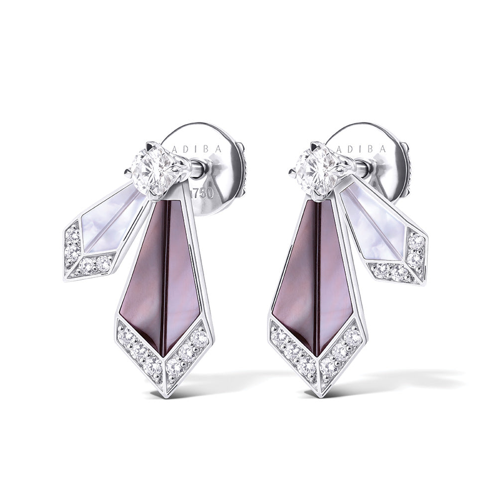 Desert Rose White Gold Small Earring