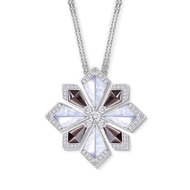 Desert Rose White Gold Large Necklace