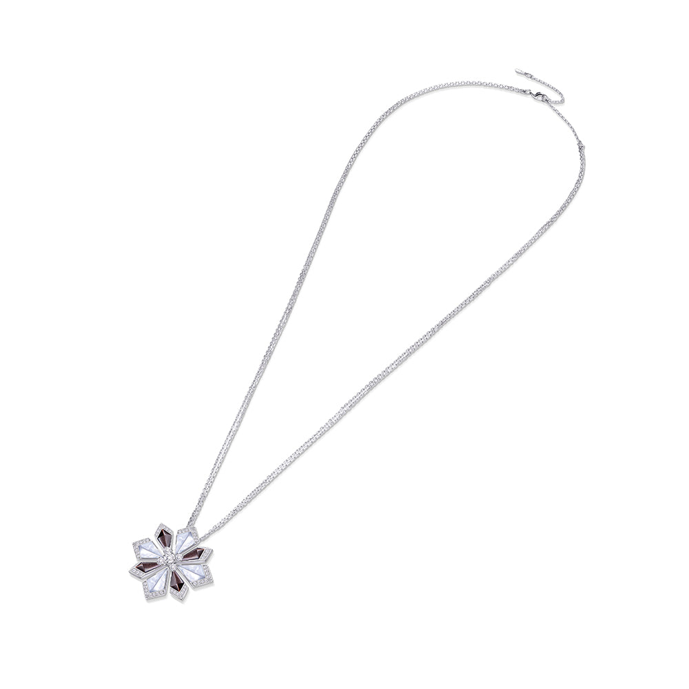 Desert Rose White Gold Large Necklace