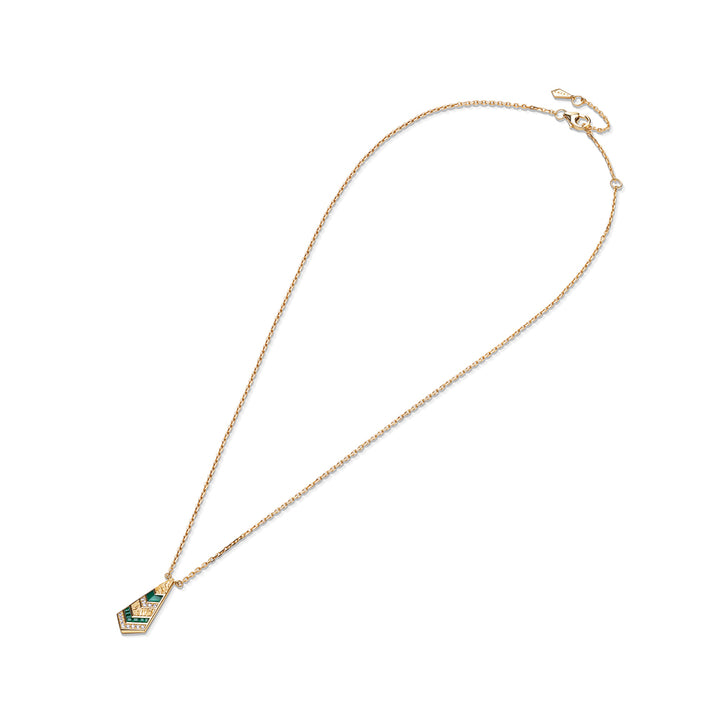 Golden Petals Yellow Gold Green Agate Mini Necklace