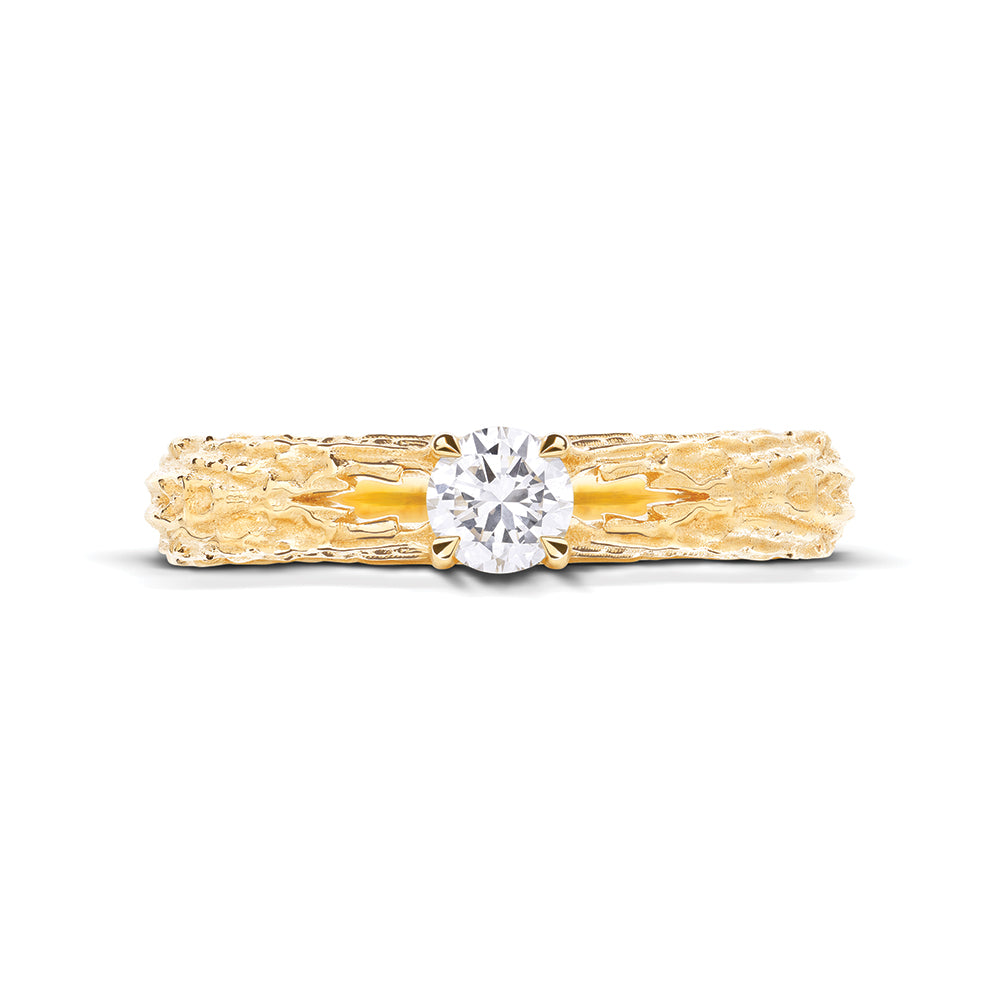 Aurora Yellow Gold Flat Ring