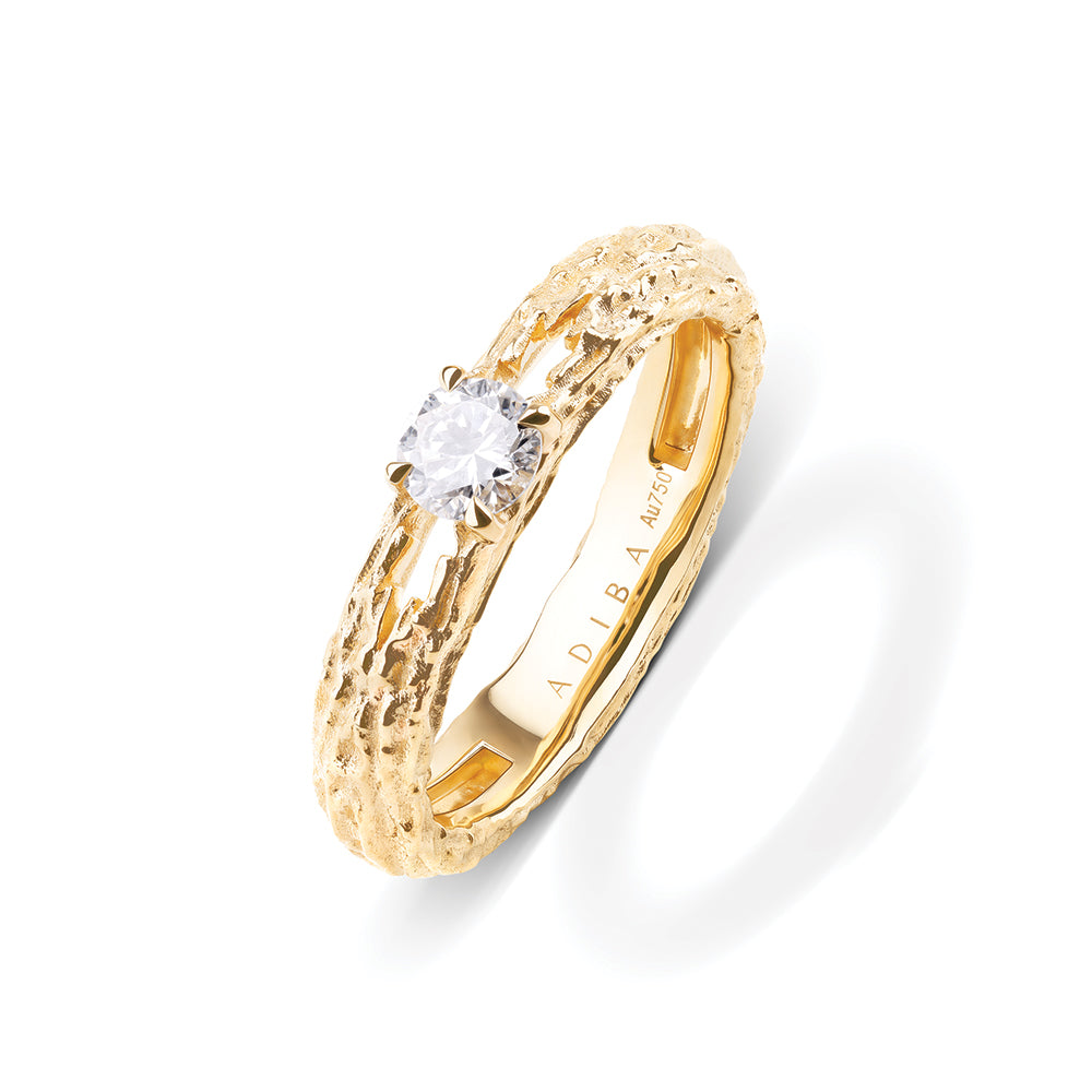 Aurora Yellow Gold Flat Ring