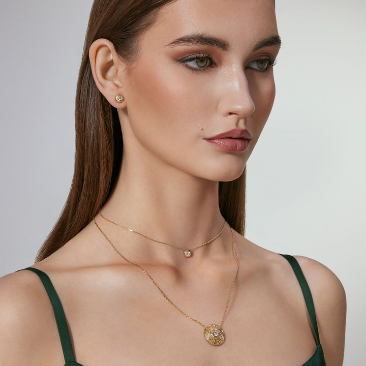 Aurora Stud Earring Yellow Gold