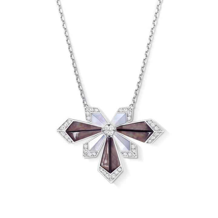 Desert Rose White Gold Medium Necklace