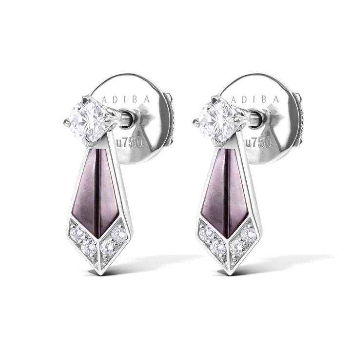 Desert Rose Mini Earring White Gold