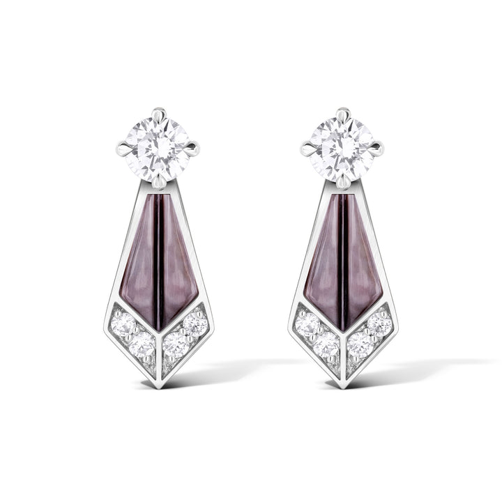 Desert Rose Mini Earring White Gold