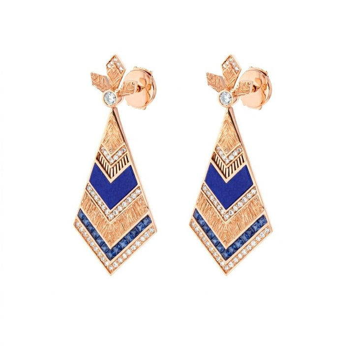 Golden Petals Yellow Gold Blue Sapphire Earring
