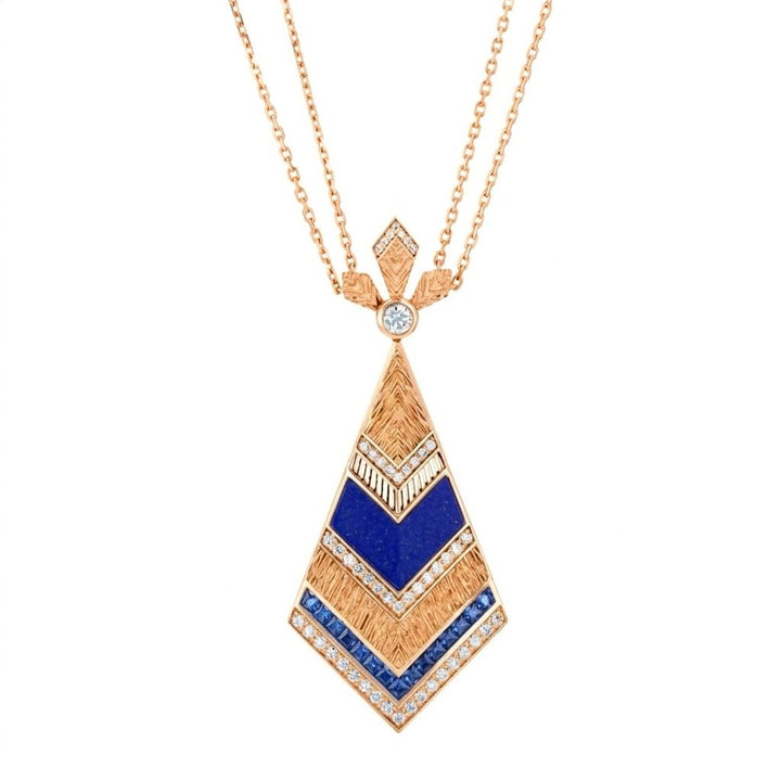 Golden Petals Yellow Gold Blue Sapphire Necklace