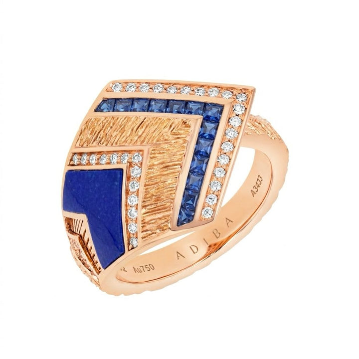 Golden Petals Yellow Gold Blue Sapphire Ring