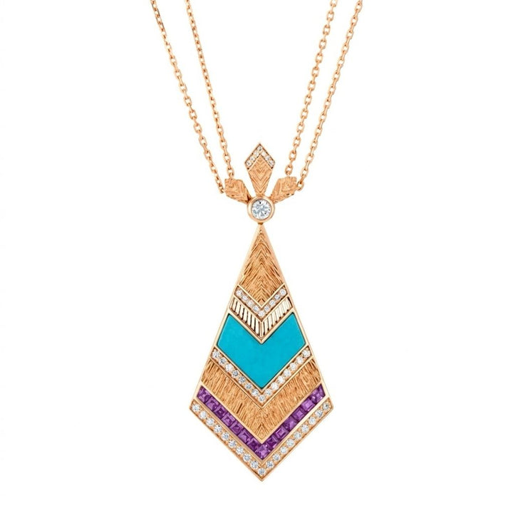 Golden Petals Yellow Gold Turquoise Necklace