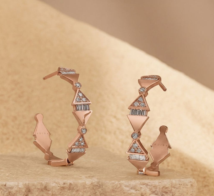 Infinite Golden Rose Gold Medium Hoop Earring