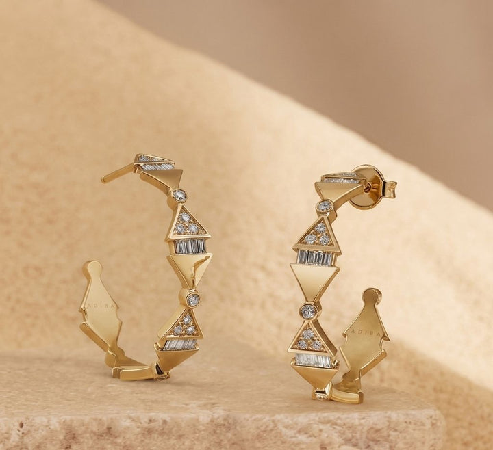 Infinite Golden Yellow Gold Medium Hoop Earring