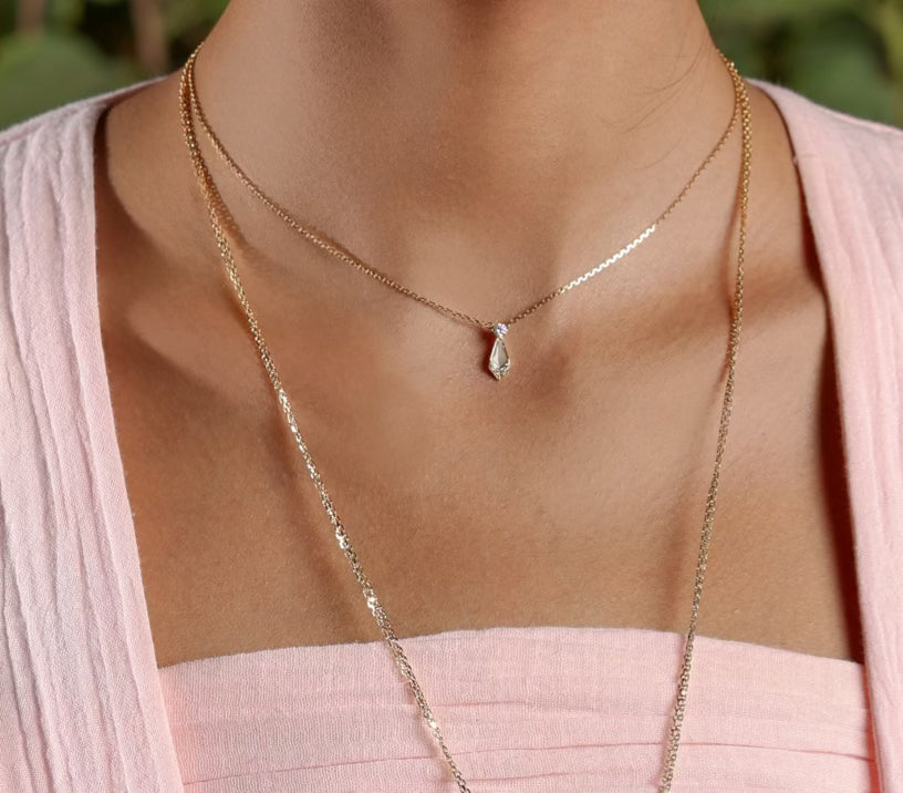 Desert Rose Yellow Gold Mini Necklace