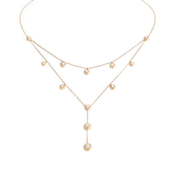 Aurora Double Layer Necklace Yellow Gold