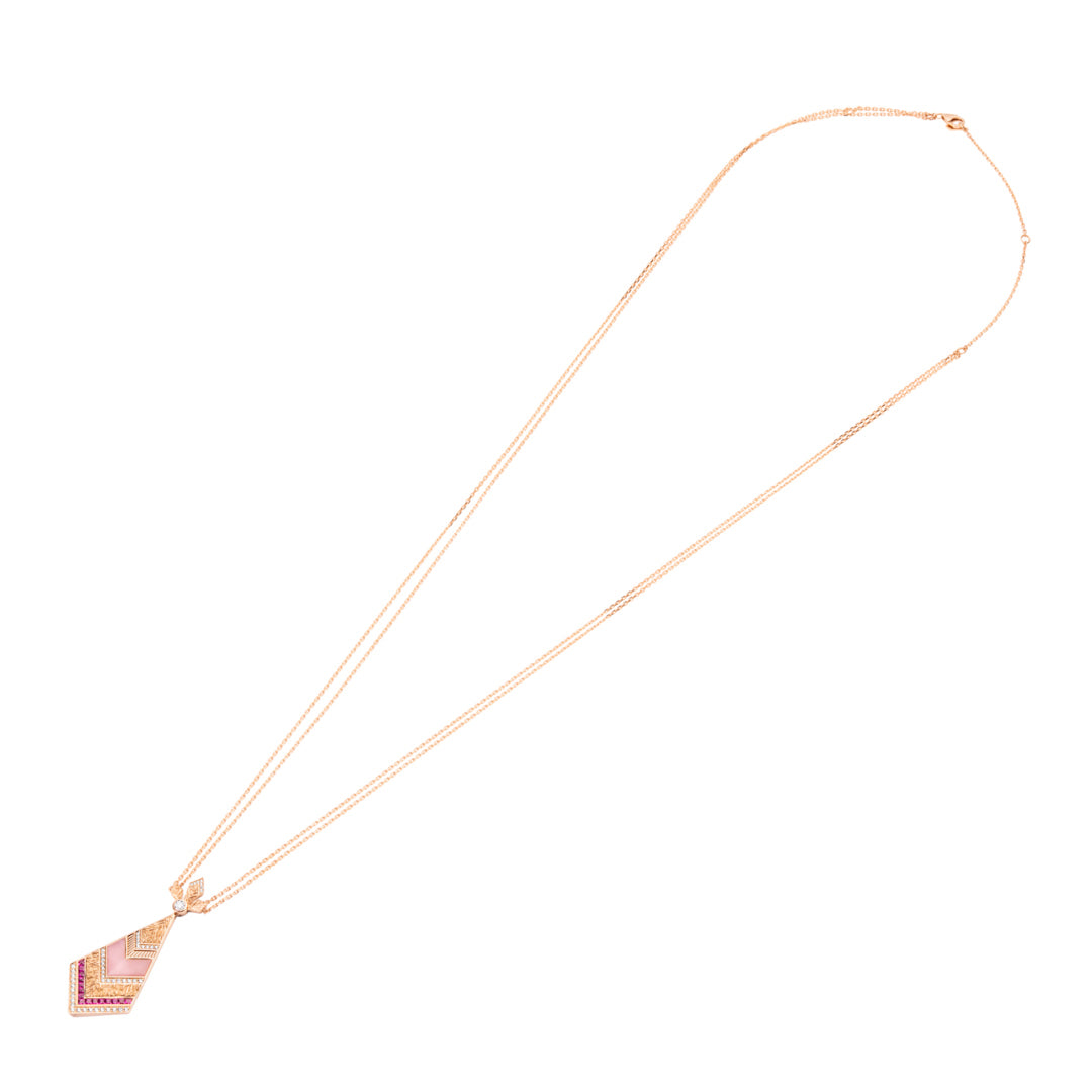 Golden Petals Rose Gold Pink Sapphire Necklace