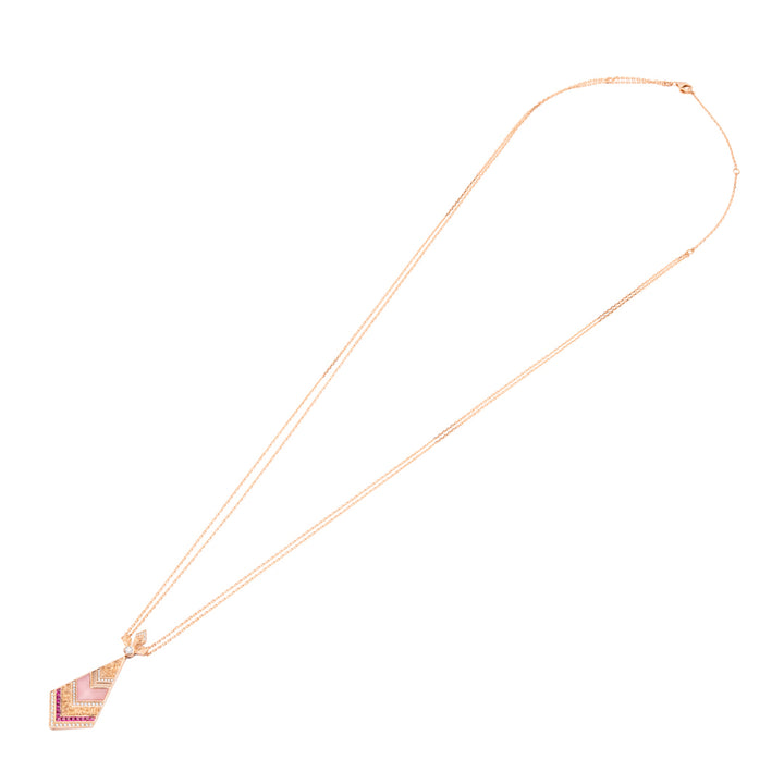 Golden Petals Rose Gold Pink Sapphire Necklace