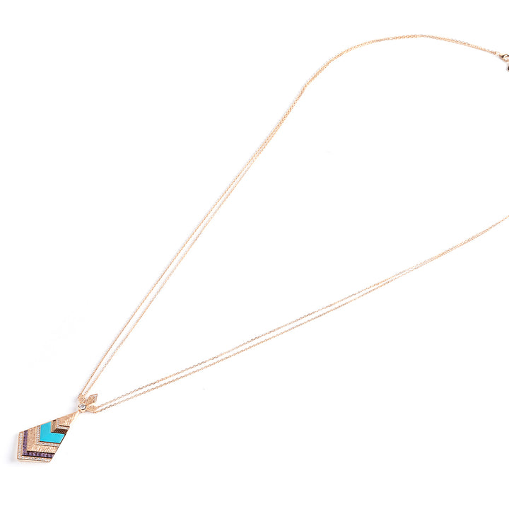 Golden Petals Yellow Gold Turquoise Necklace