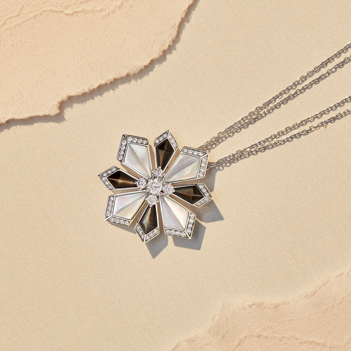 Desert Rose White Gold Large Necklace