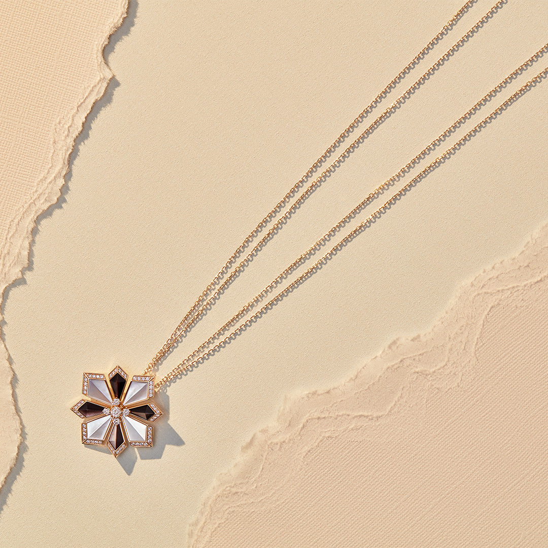Desert Rose Yellow Gold Large Necklace