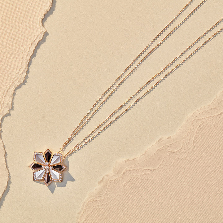 Desert Rose Yellow Gold Large Necklace