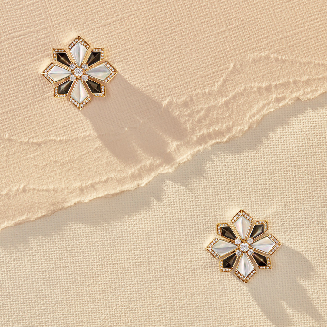 Desert Rose Yellow Gold Large Earring