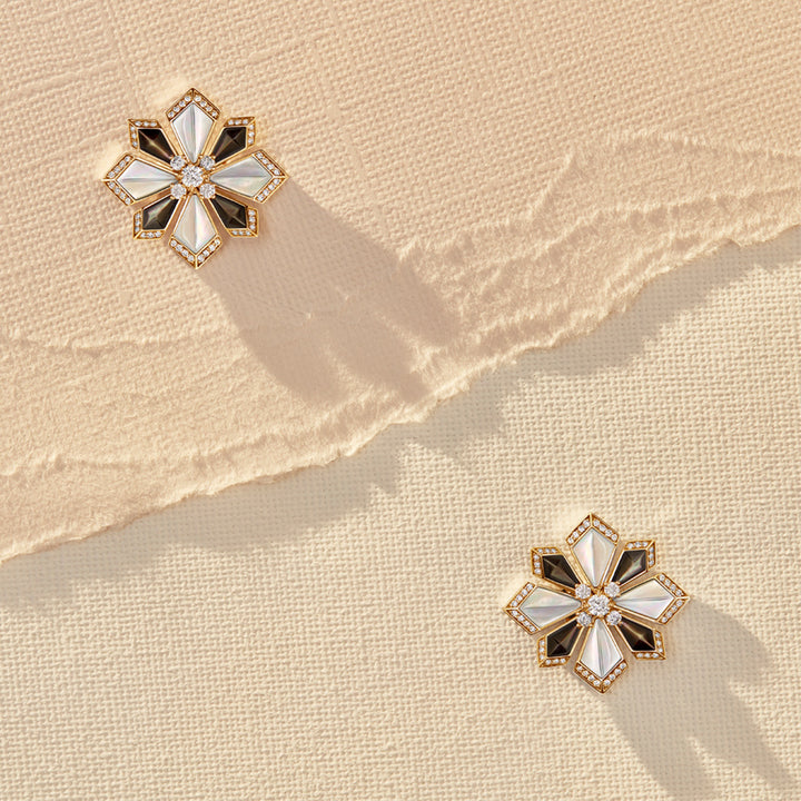 Desert Rose Yellow Gold Large Earring