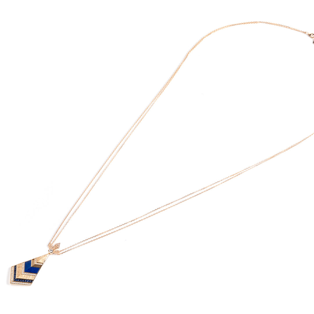 Golden Petals Yellow Gold Blue Sapphire Necklace