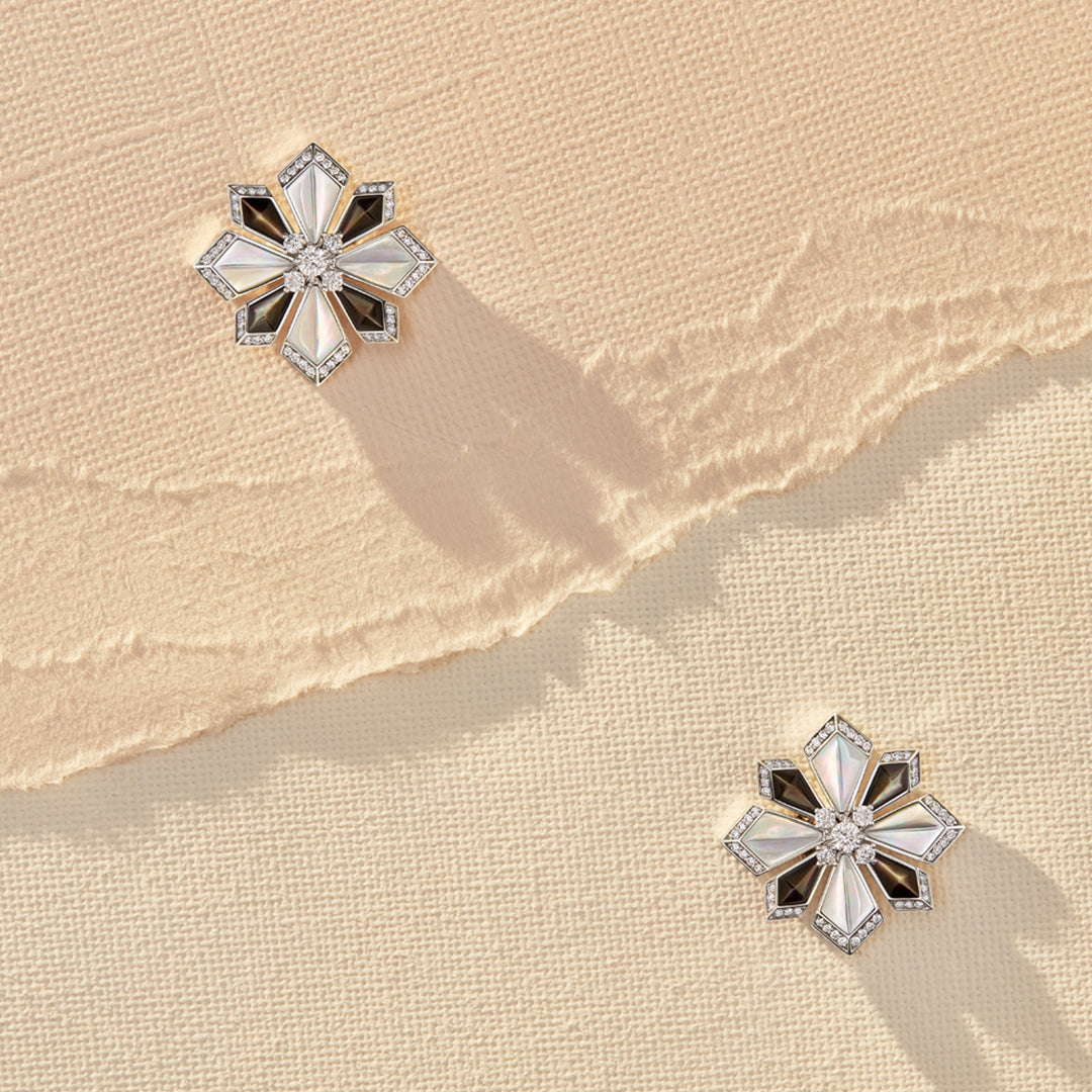 Desert Rose Large Earring White Gold