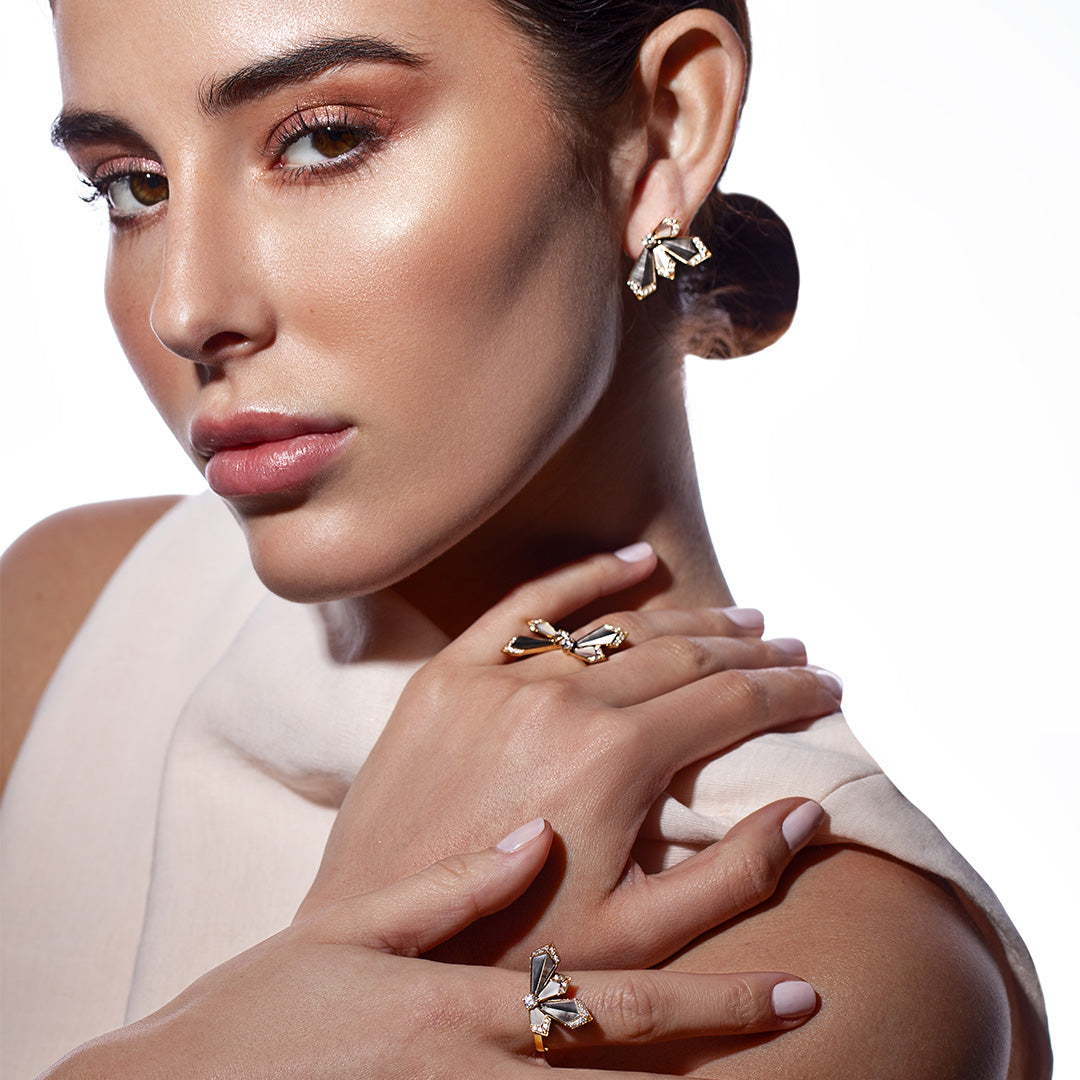 Desert Rose Medium Earring Yellow Gold