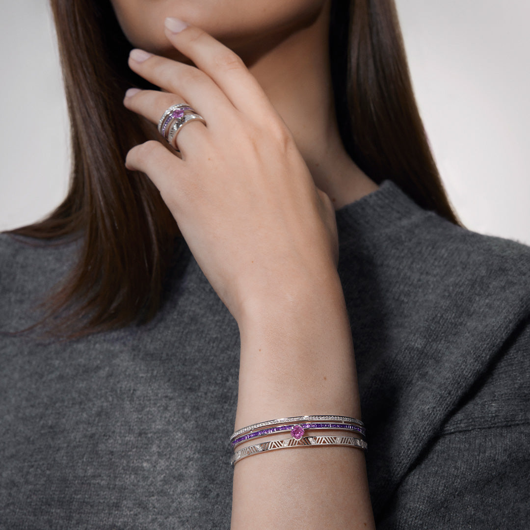 Luminous White Gold Bangle