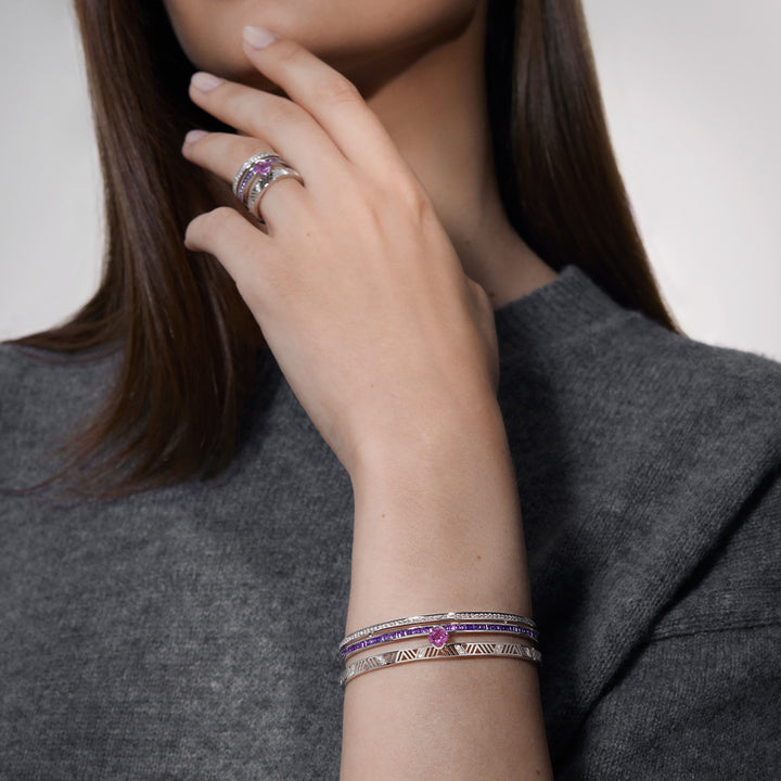 Luminous White Gold Bangle