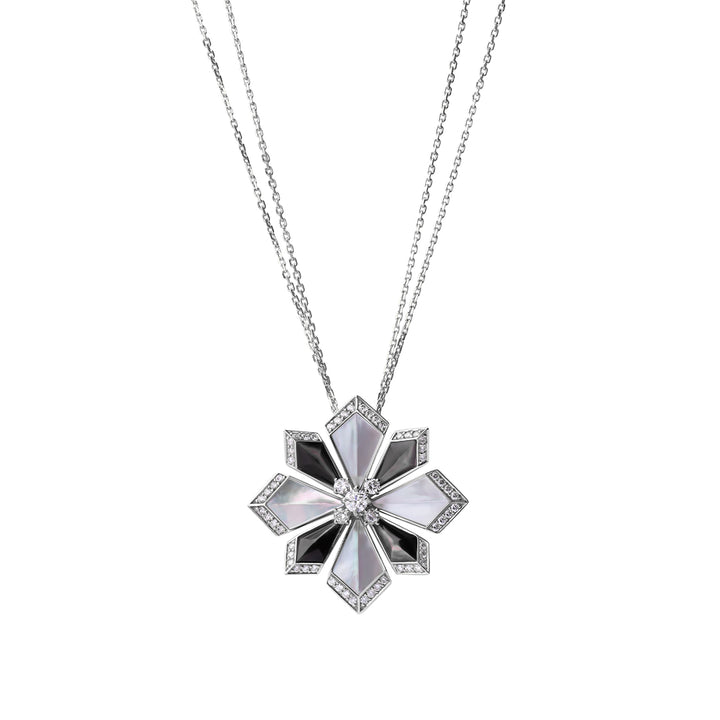 Desert Rose White Gold Large Necklace
