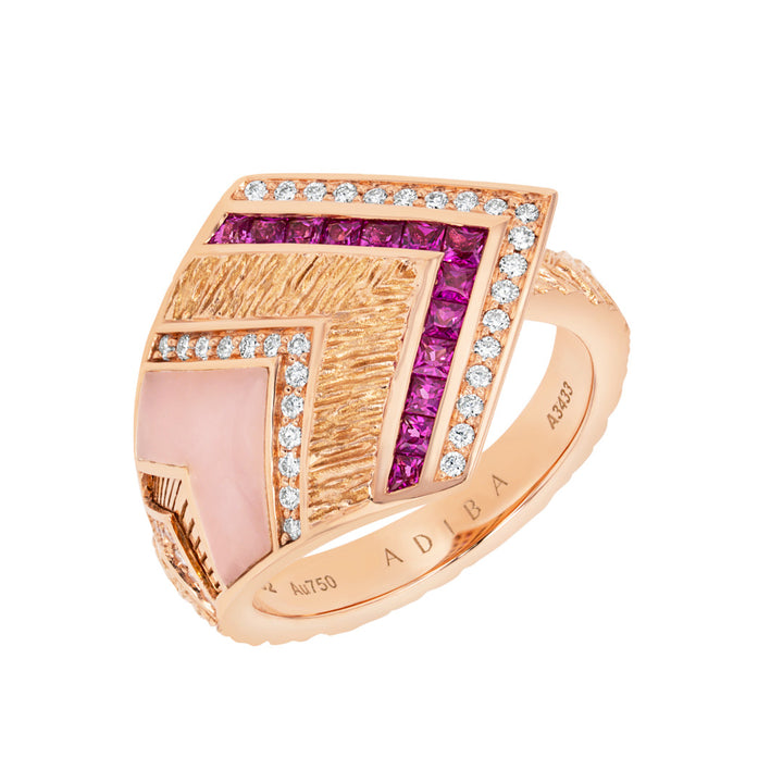 Golden Petals Rose Gold Pink Sapphire Ring