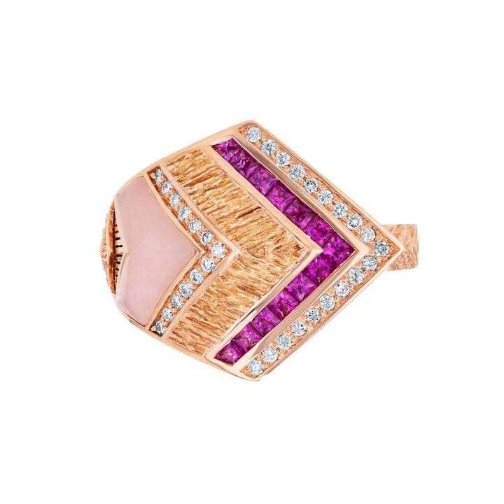 Golden Petals Rose Gold Pink Sapphire Ring