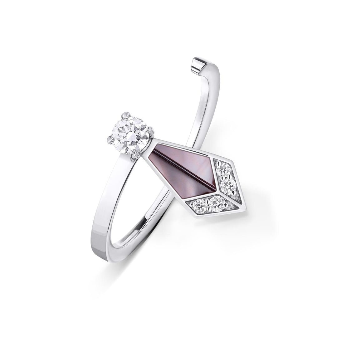 Desert Rose White Gold Mini Ring